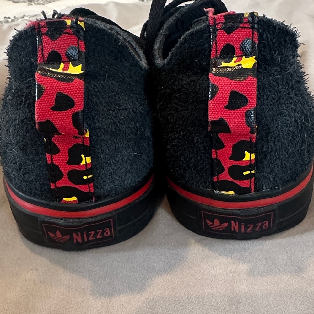 Adidas Nizza Red Sole Black and Red Animal Print Sneakers